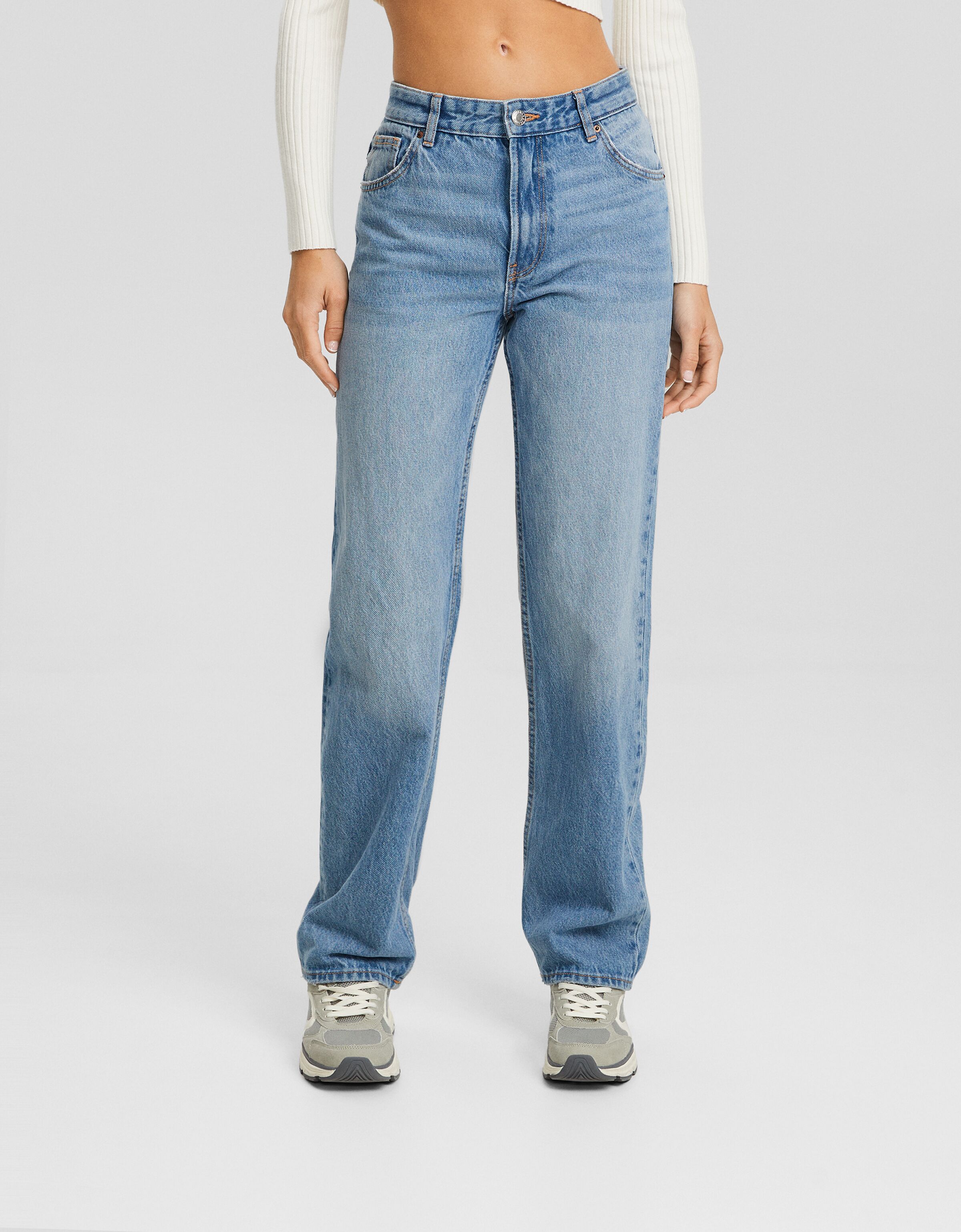 Straight fit jeans - Pants - BSK Teen | Bershka