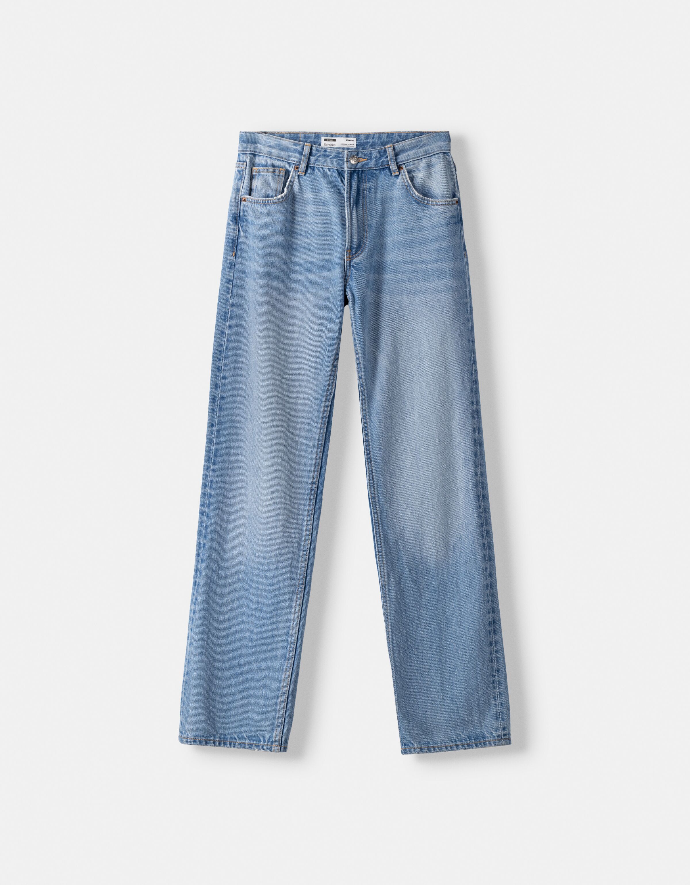 Jeans & Trousers | *price drop* bershka light blue straight leg ripped jeans  | Freeup