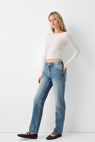 Jeans rectos de mujer - Pantalones vaqueros rectos para mujer