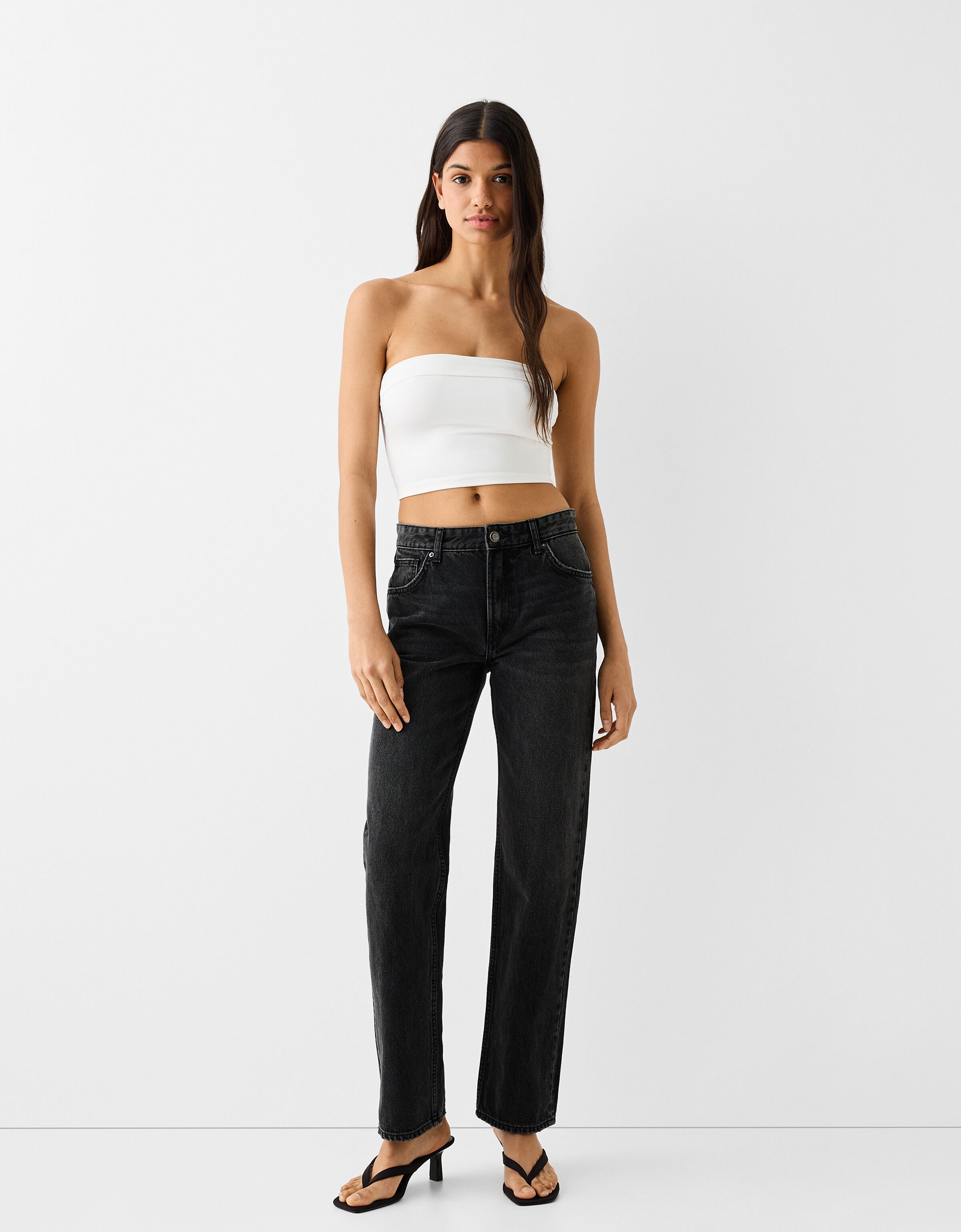 Slim cropped fit on sale bershka