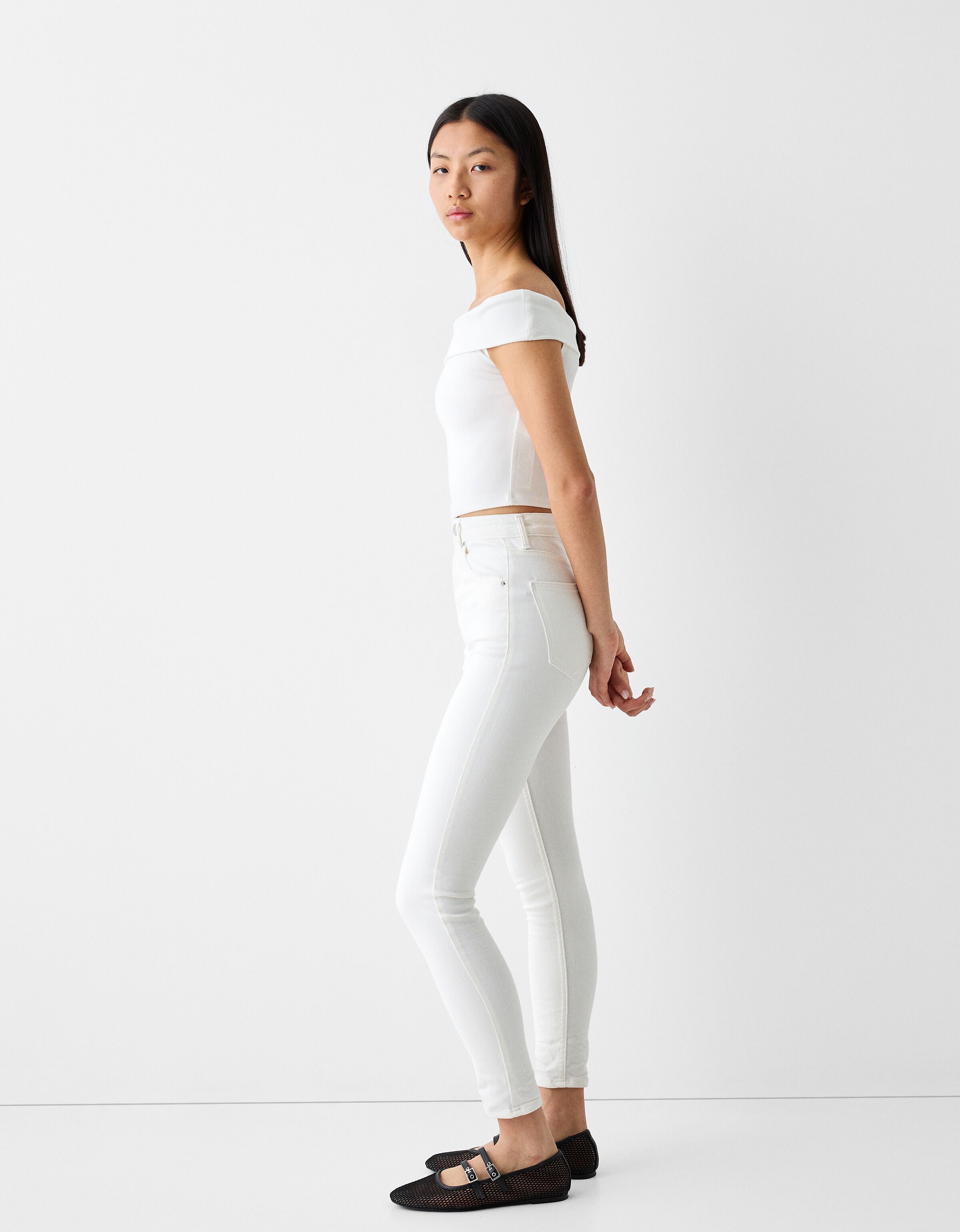 Super high waist skinny jeans Jeans BSK Teen Bershka