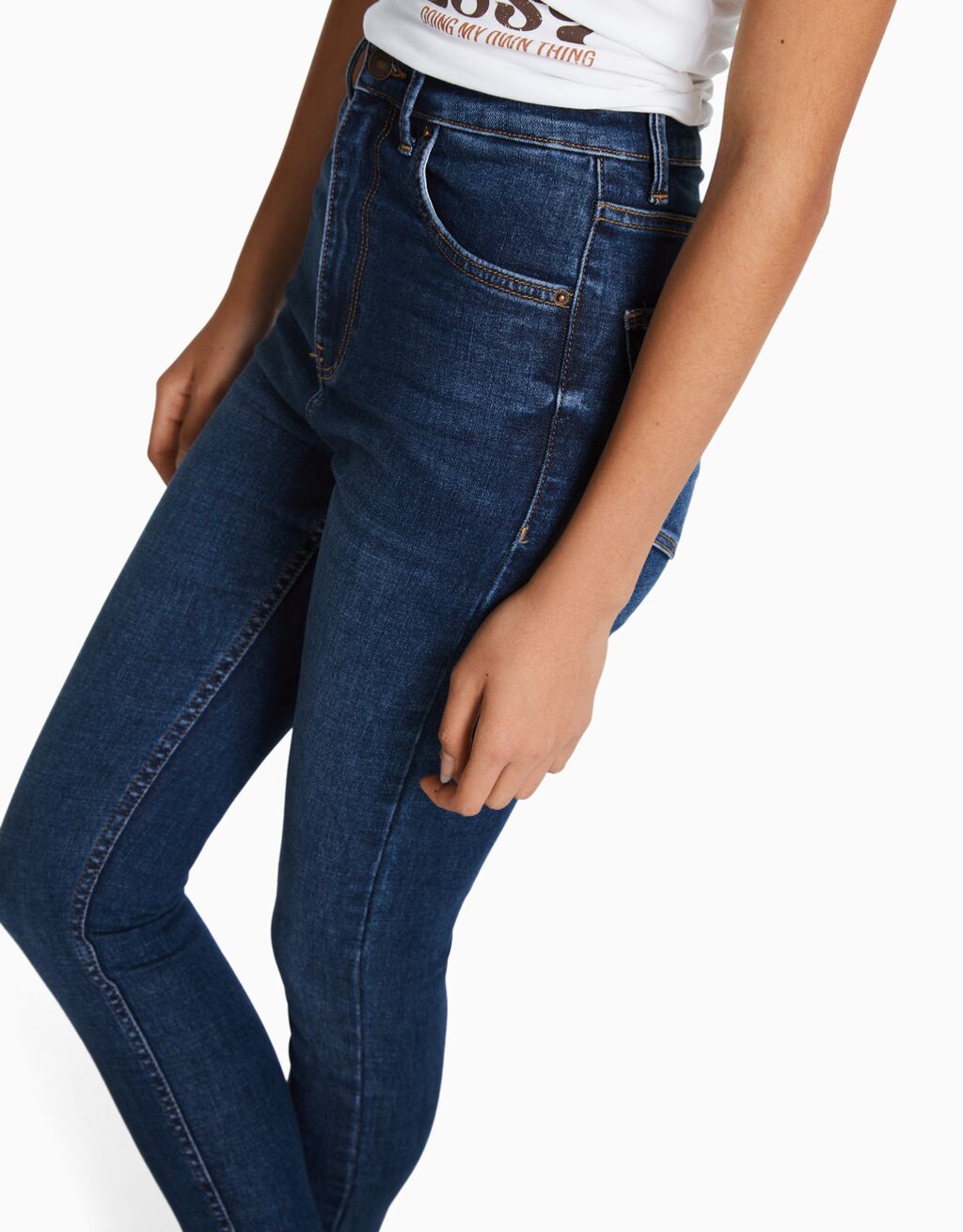 Süper yüksek bel skinny fit jean-Mavi-3