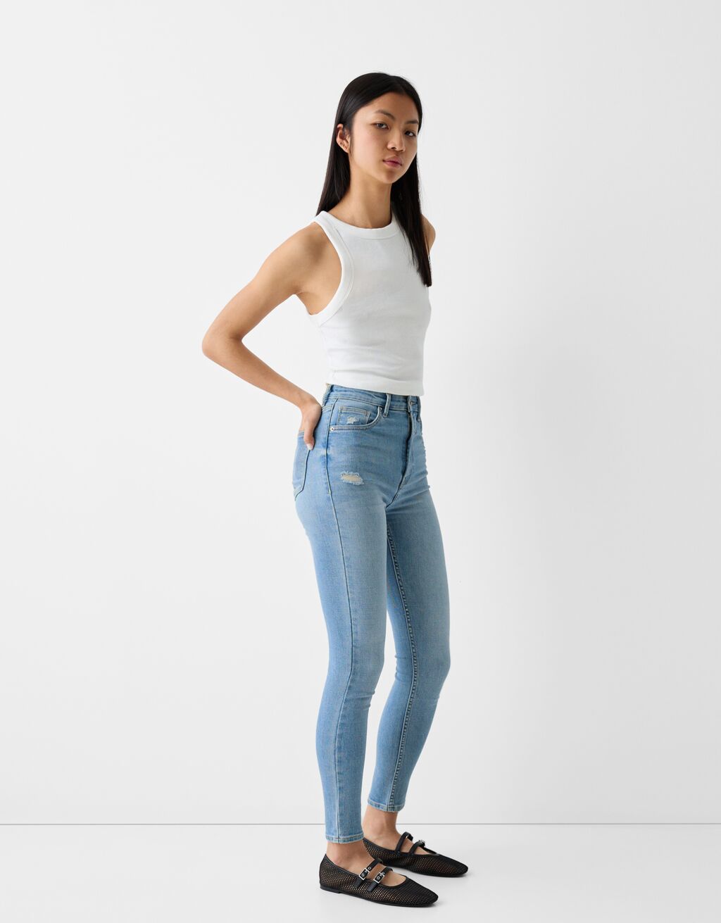 Bershka super high rise cropped store