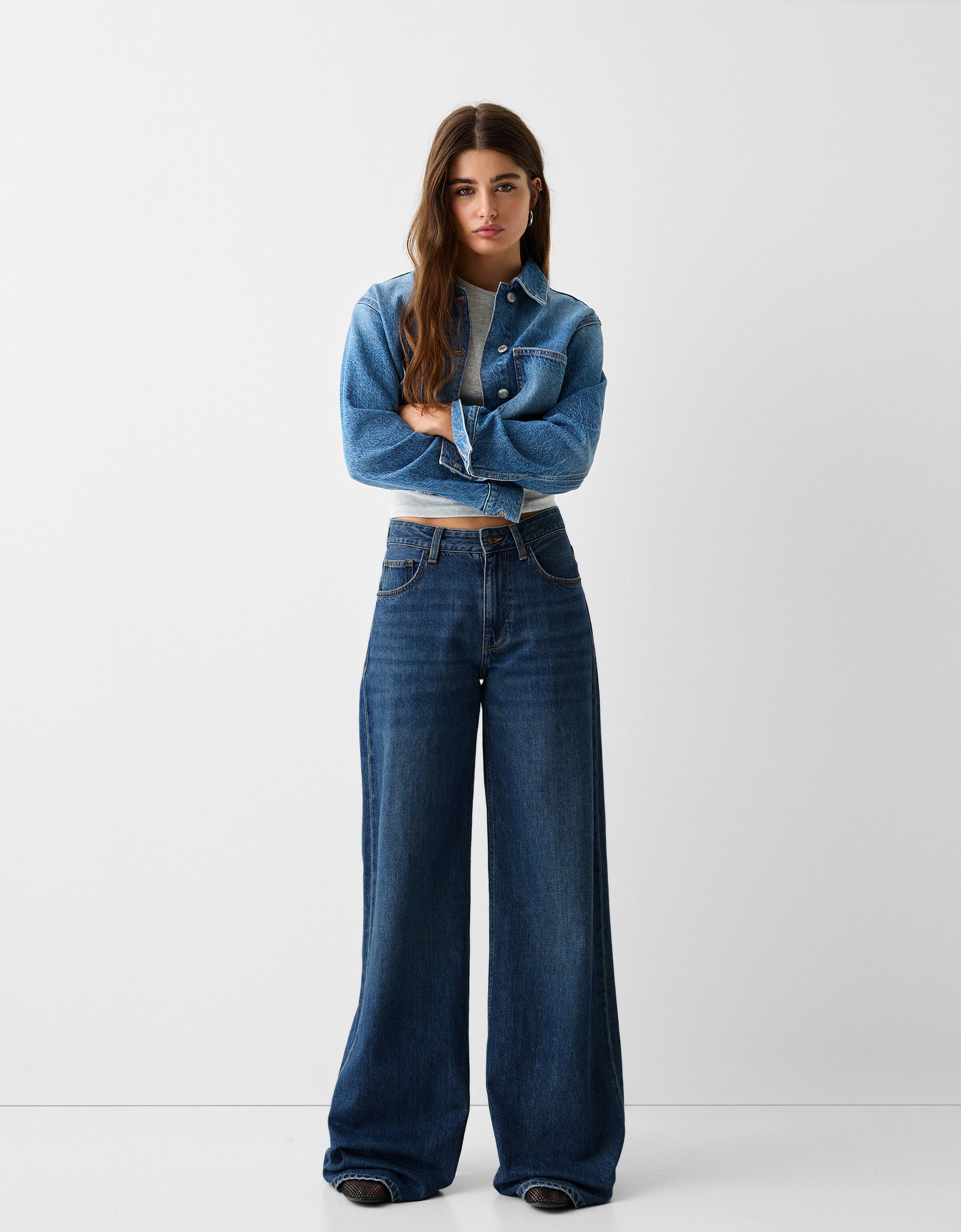 Bershka best sale wide jeans