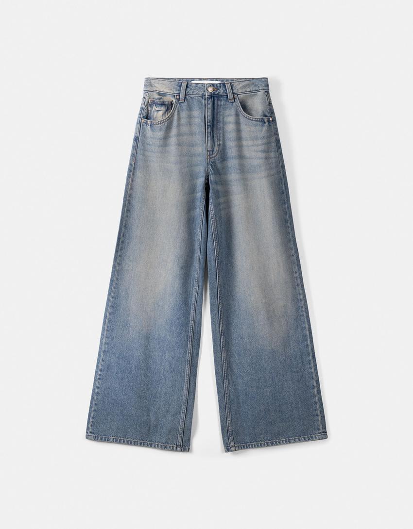 Jean large-Bleu lavé-5