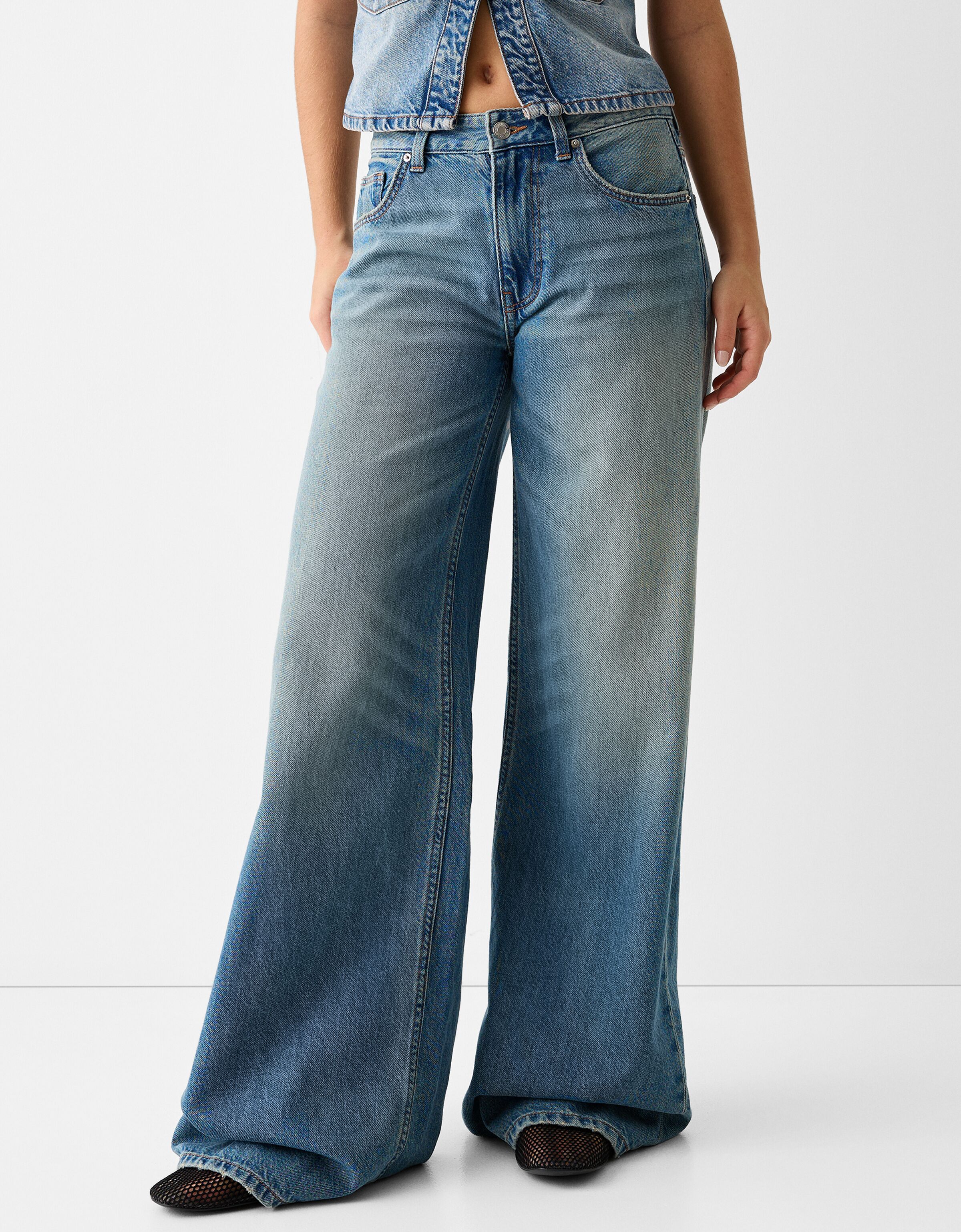 Wide leg jeans Trousers BSK Teen Bershka