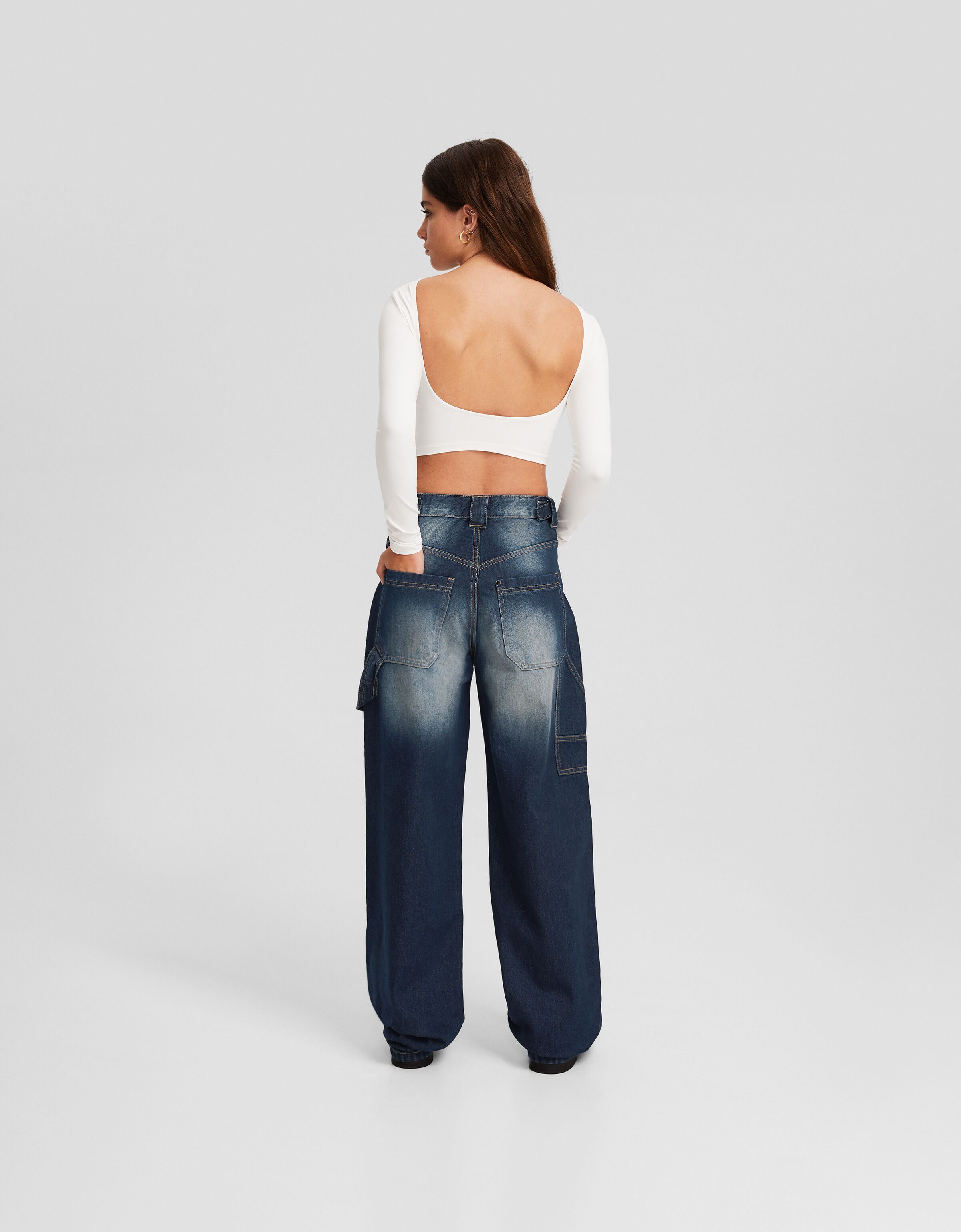 Baggy Carpenter Jeans - Women | Bershka