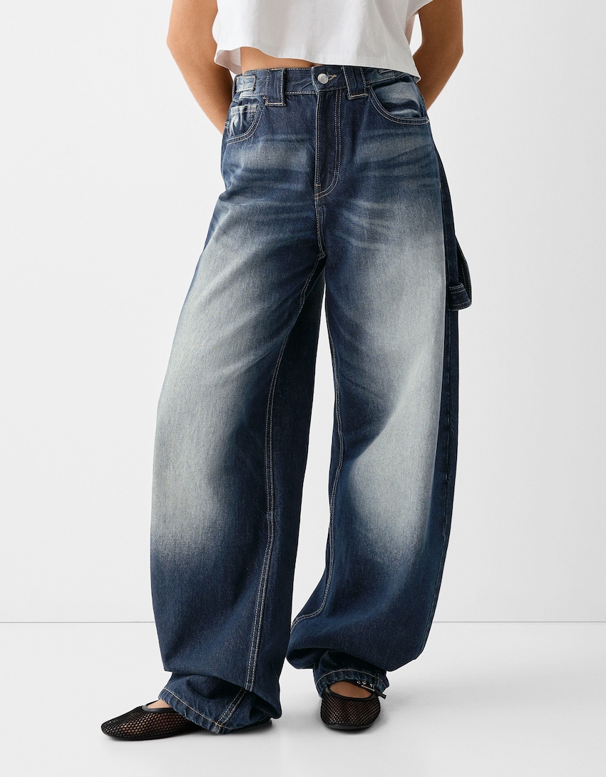 Luźne jeansy carpenter-Granatowy-1