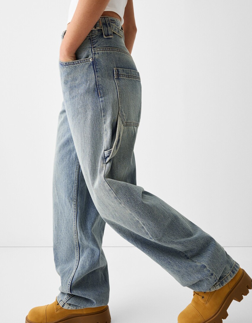 Baggy carpenter jeans-Gewassen blauw-3