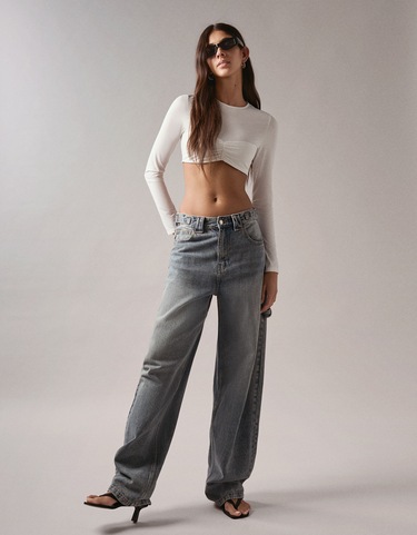 Waist Bell-Bottom Women's Button Tassel High Pants Jeans Trousers Pants  Women's Jeans (Color : Gray, Size : XX-Large) : : Clothing, Shoes  & Accessories