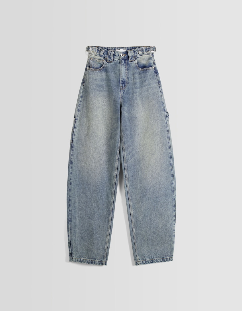 Baggy carpenter jeans-Gewassen blauw-4