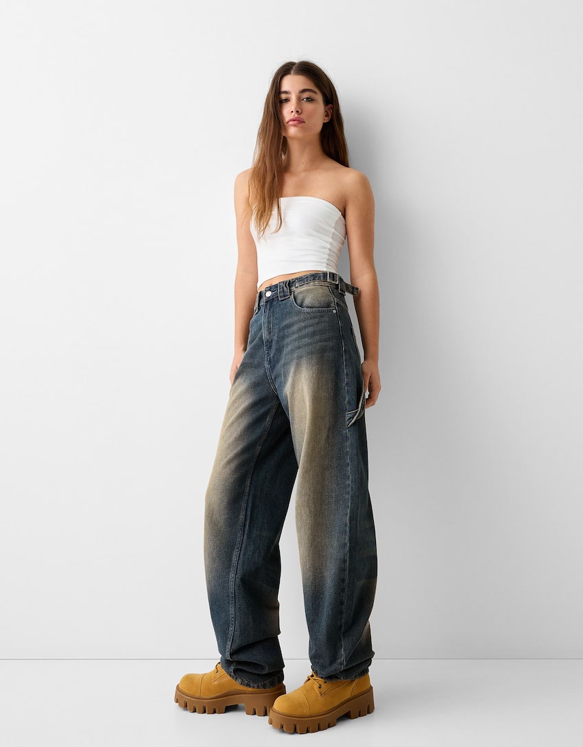 Baggy carpenter jeans-Washed out blue-0