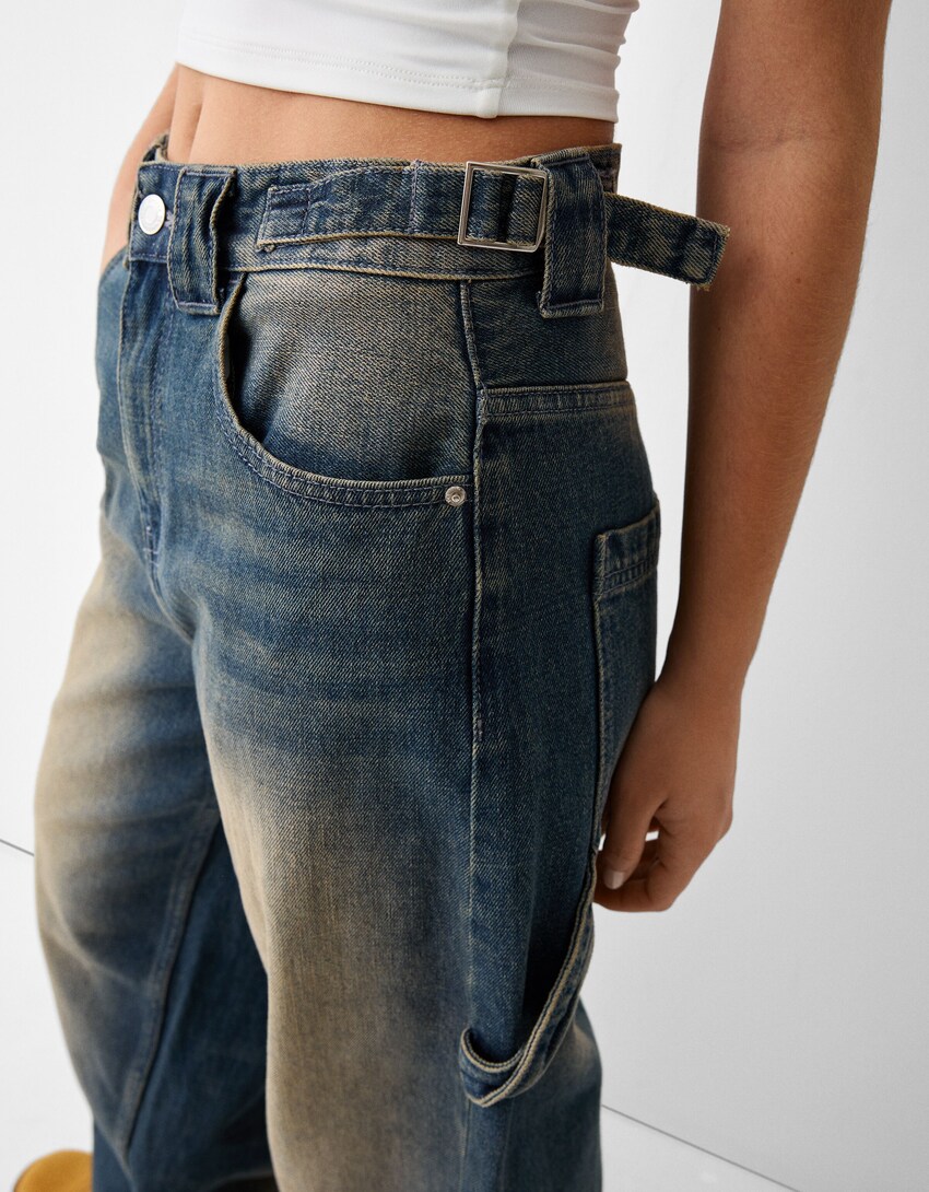 Baggy carpenter jeans-Gewassen blauw-6