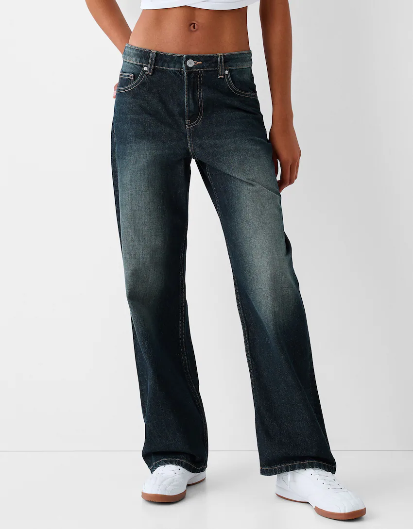 Baggy jeans with underwear detail