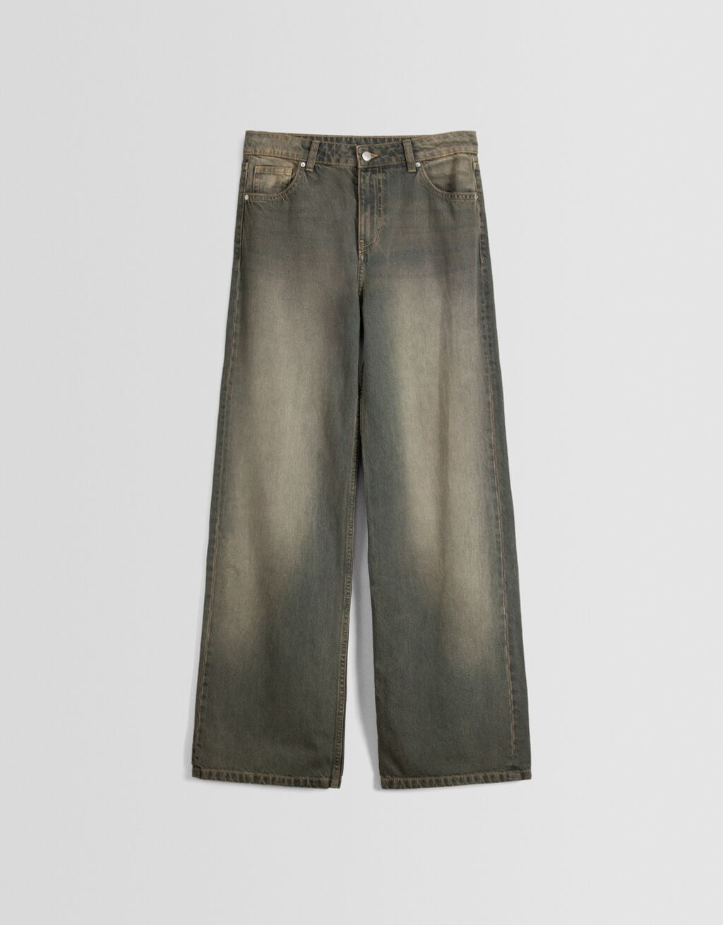 بنطال جينز واسع-أزرق مغسول من الخارج-4