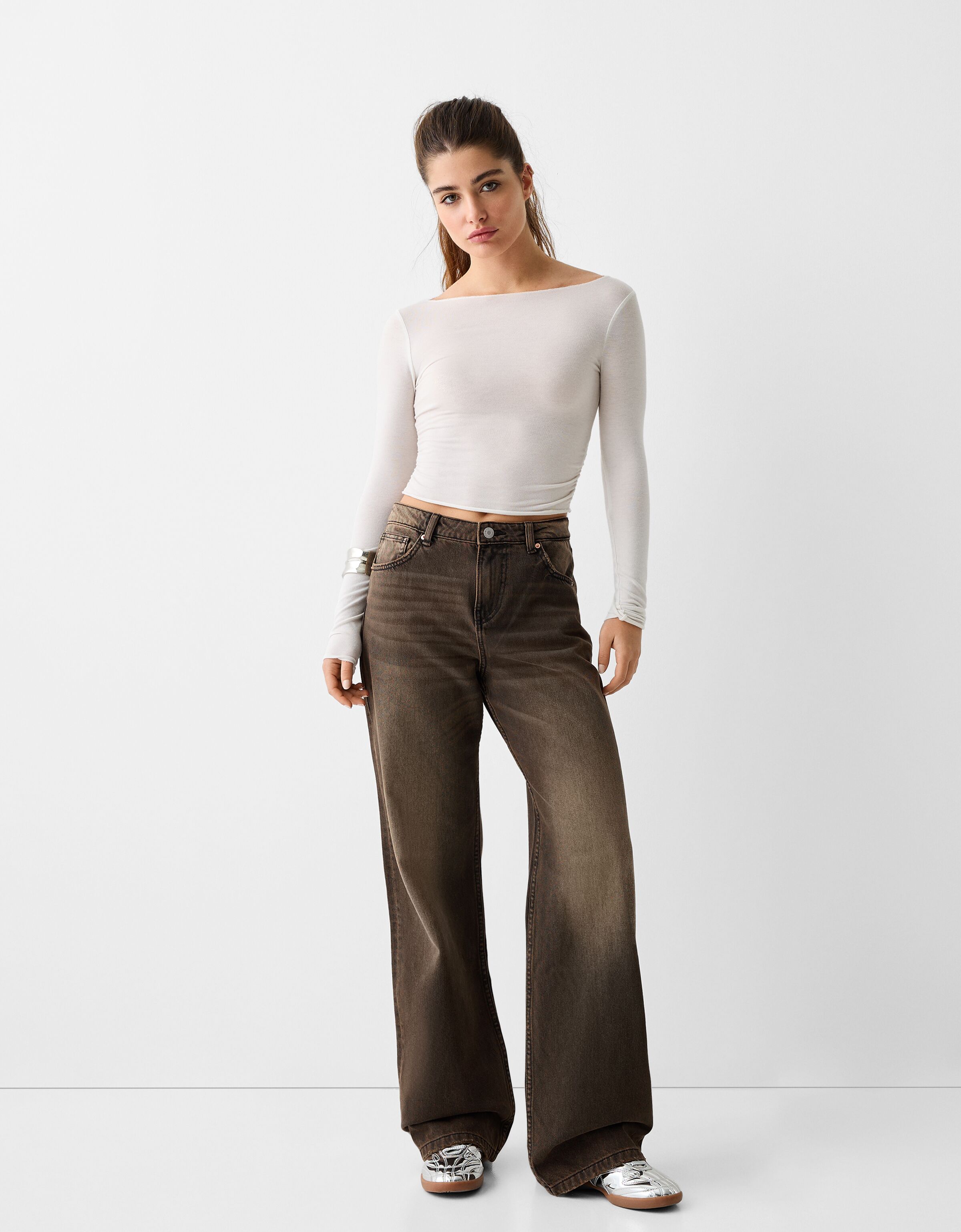 Jean baggy sales femme bershka