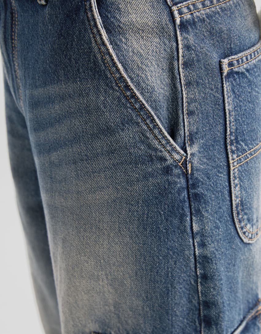 بنطال جينز تزلج كارغو-أزرق-5