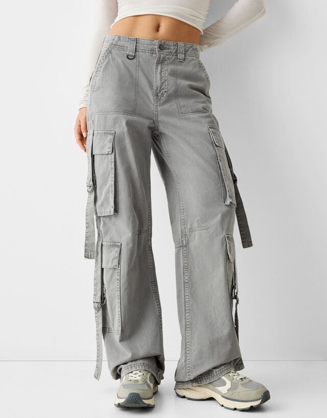 Pantalon cargo discount militaire femme bershka