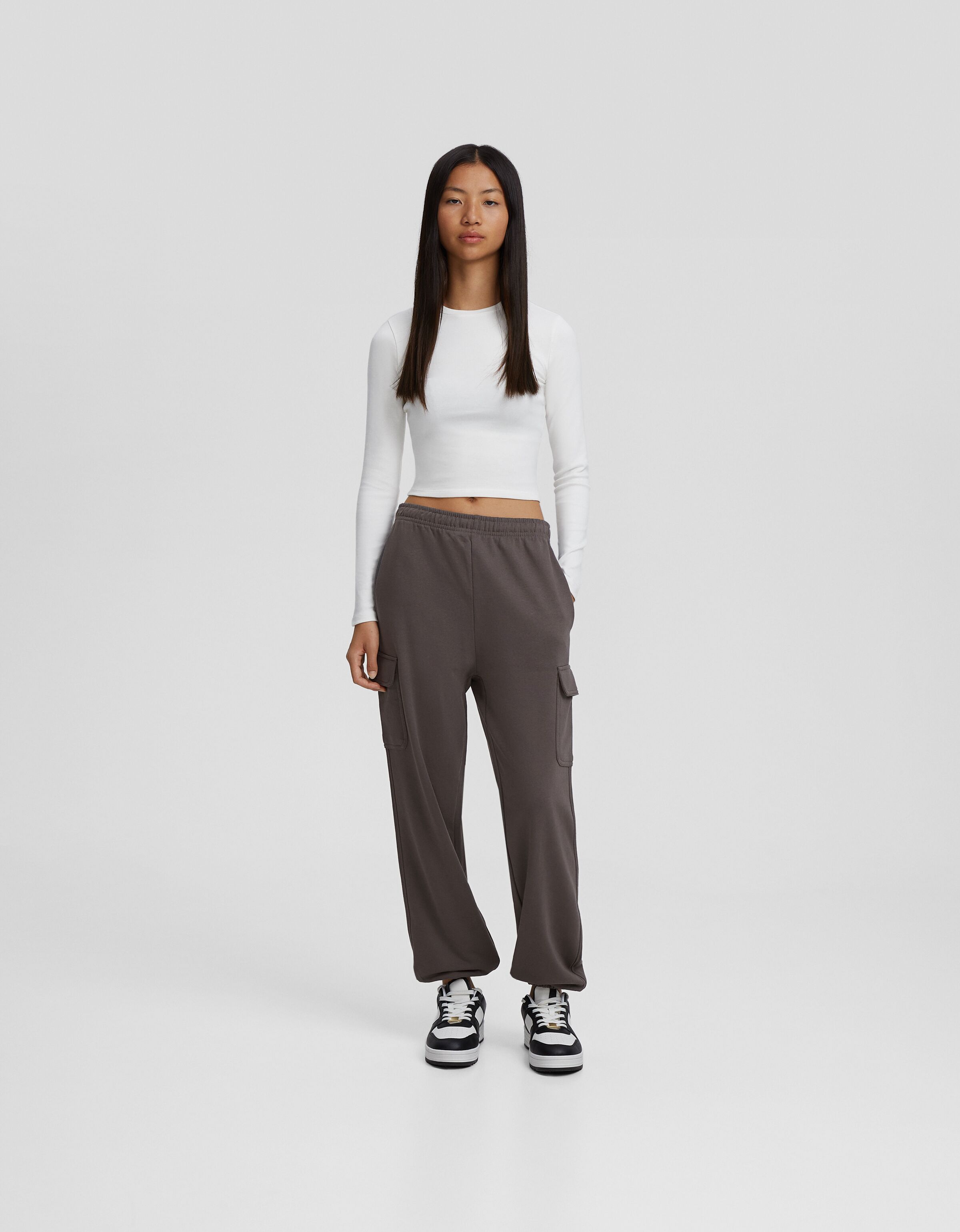 Plush cargo joggers Trousers and cargo trousers BSK Teen Bershka