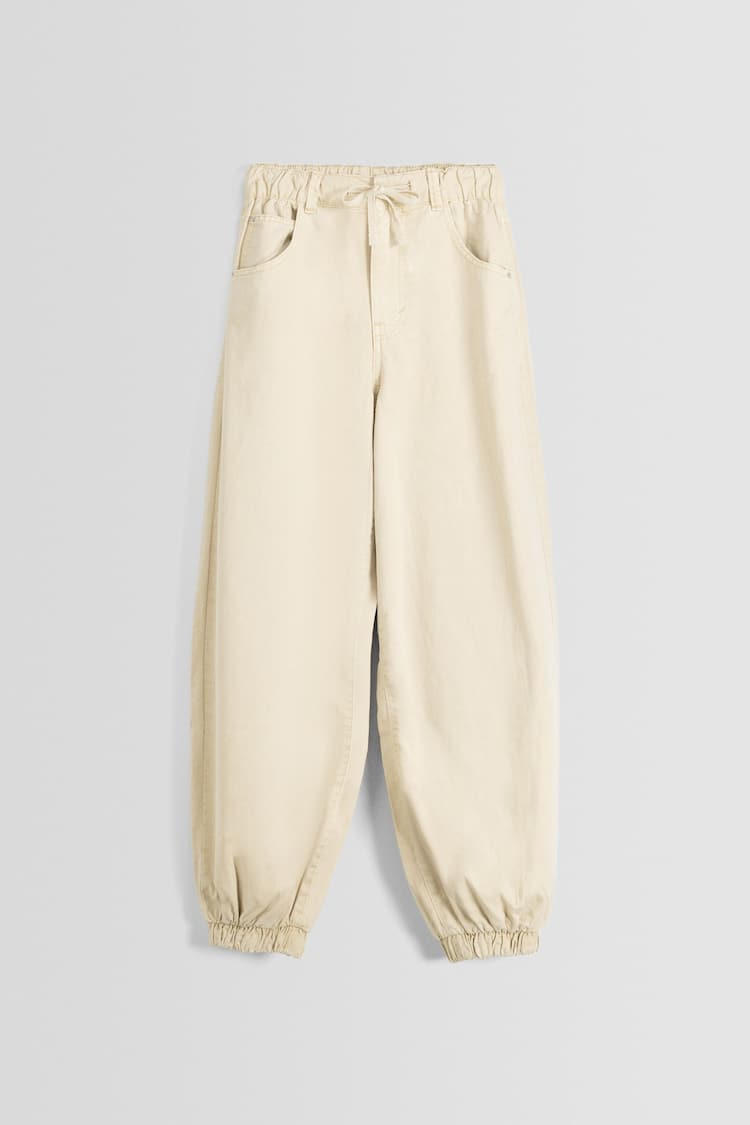 Cotton jogger trousers with drawstring