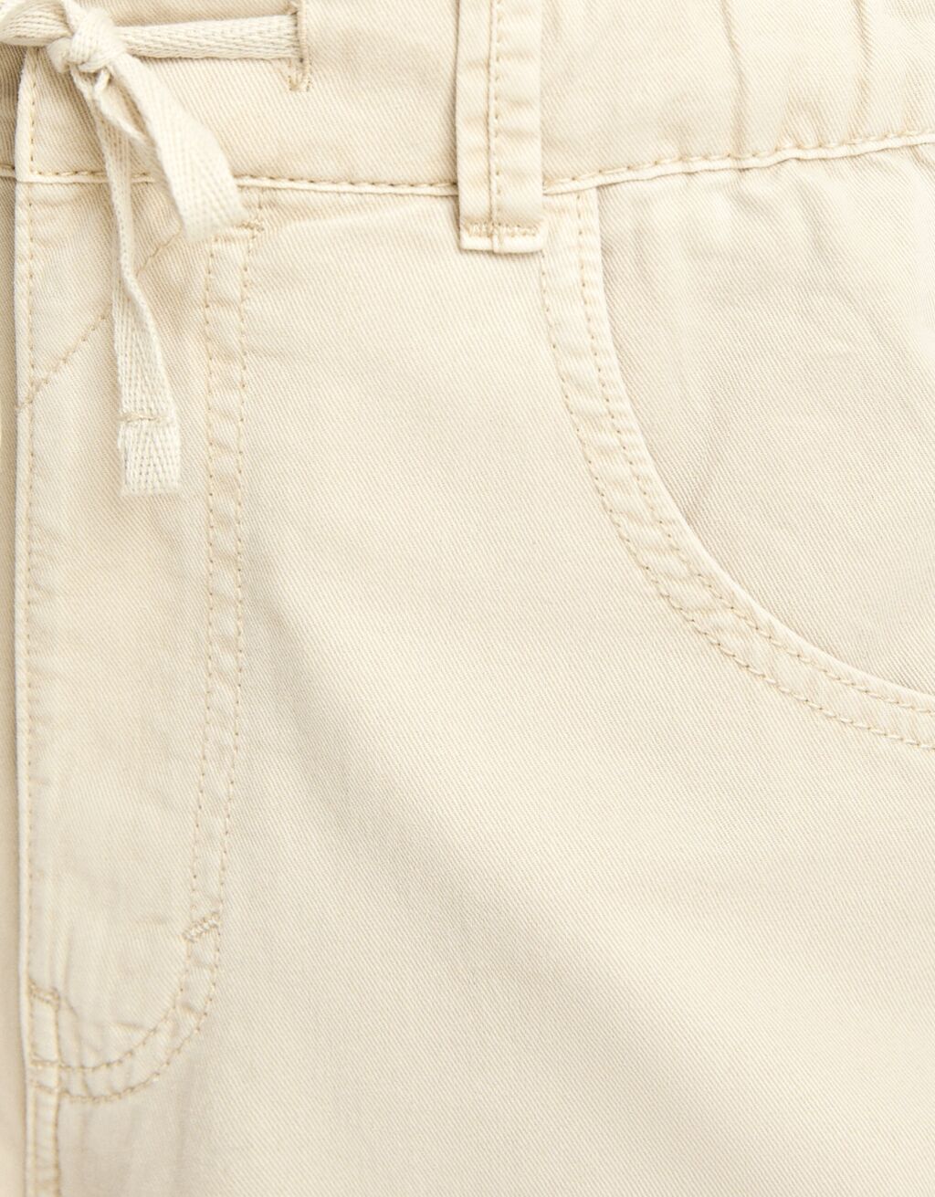 Pantalon jogger coton cordon-Sable-5