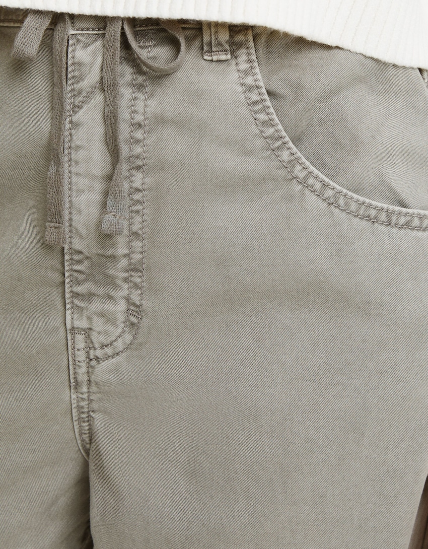 Cotton sweatpants with drawstring-Grey-5