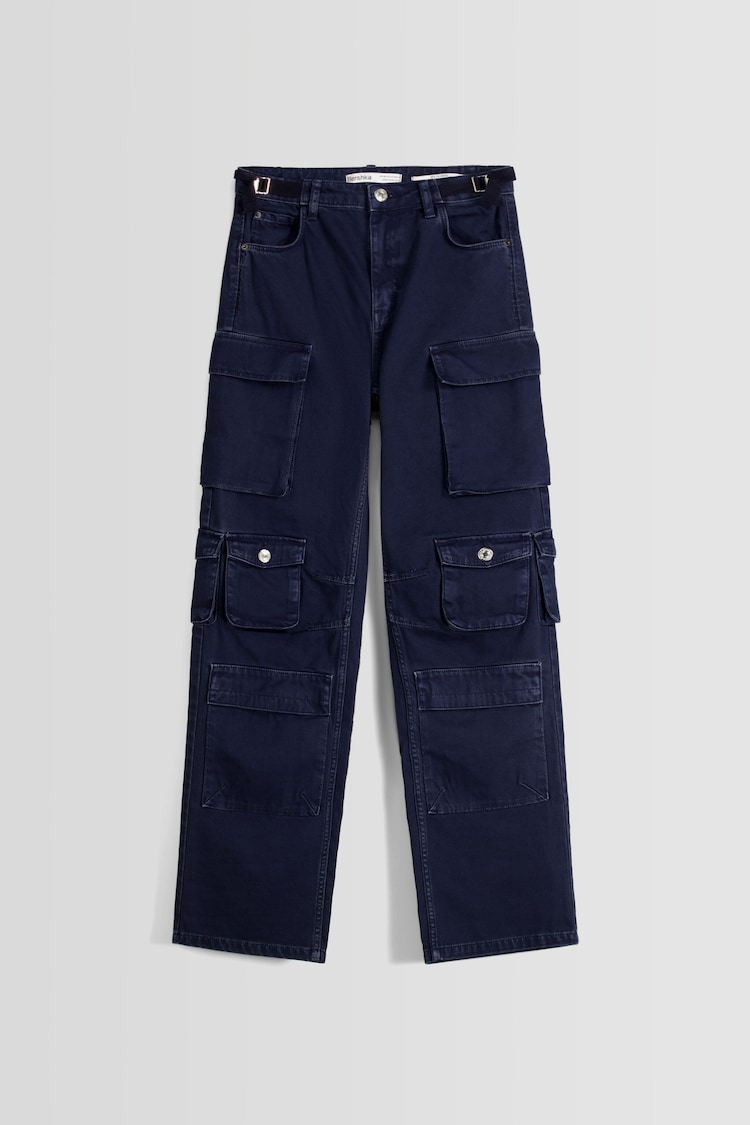 Multi-pocket twill cargo trousers