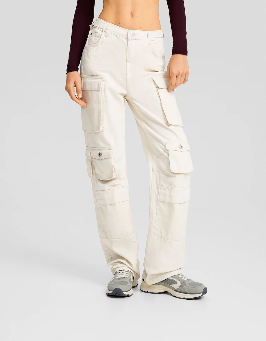 Multi-pocket twill cargo pants - Women
