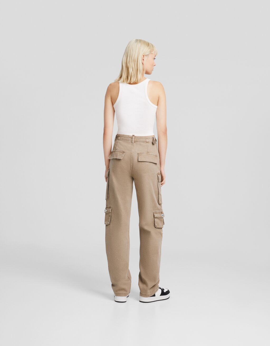 Çok cepli fitilli kargo pantolon-Deve tüyü rengi-2