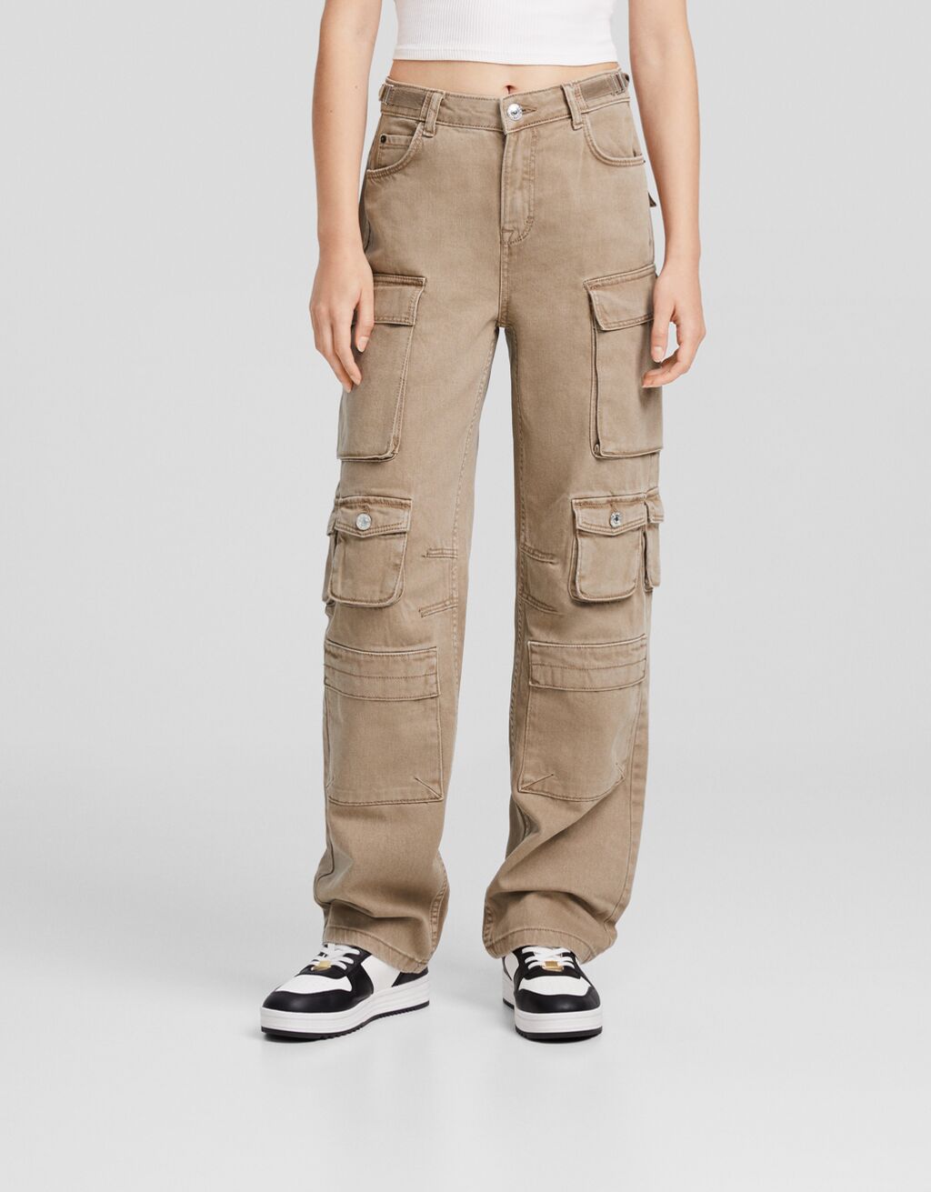 Multipocket twill cargo pants BSK Teen Bershka