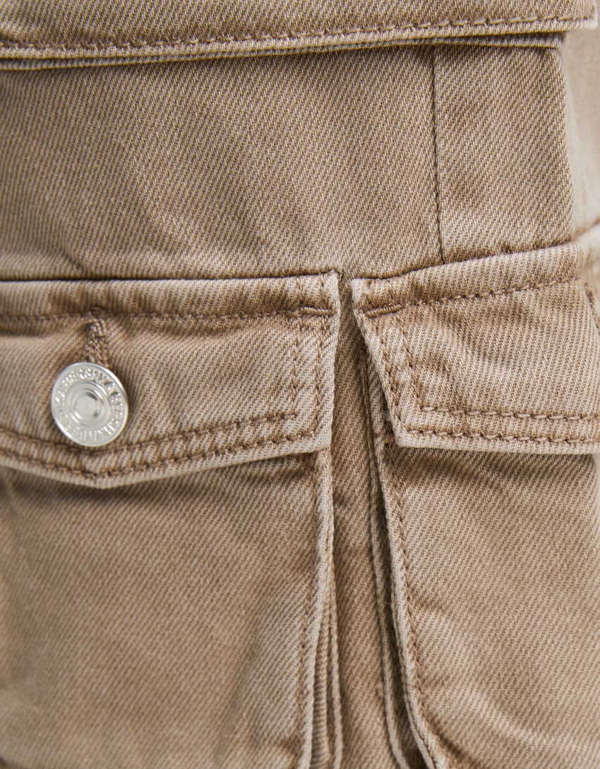 Multi-pocket twill cargo trousers - BSK Teen | Bershka