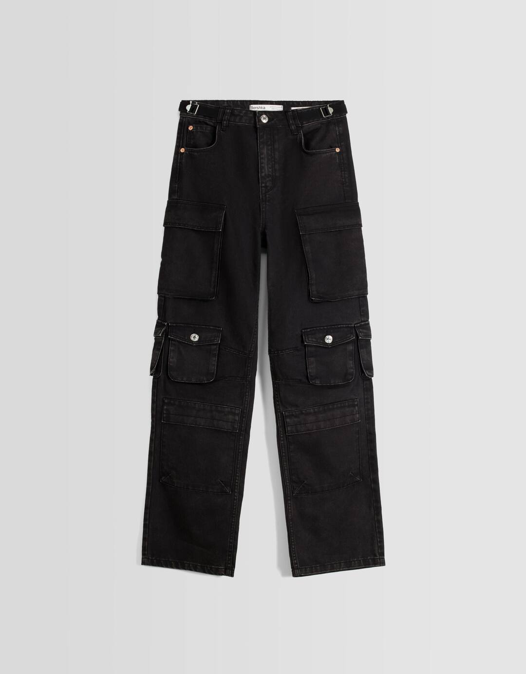 Multi-pocket twill cargo trousers