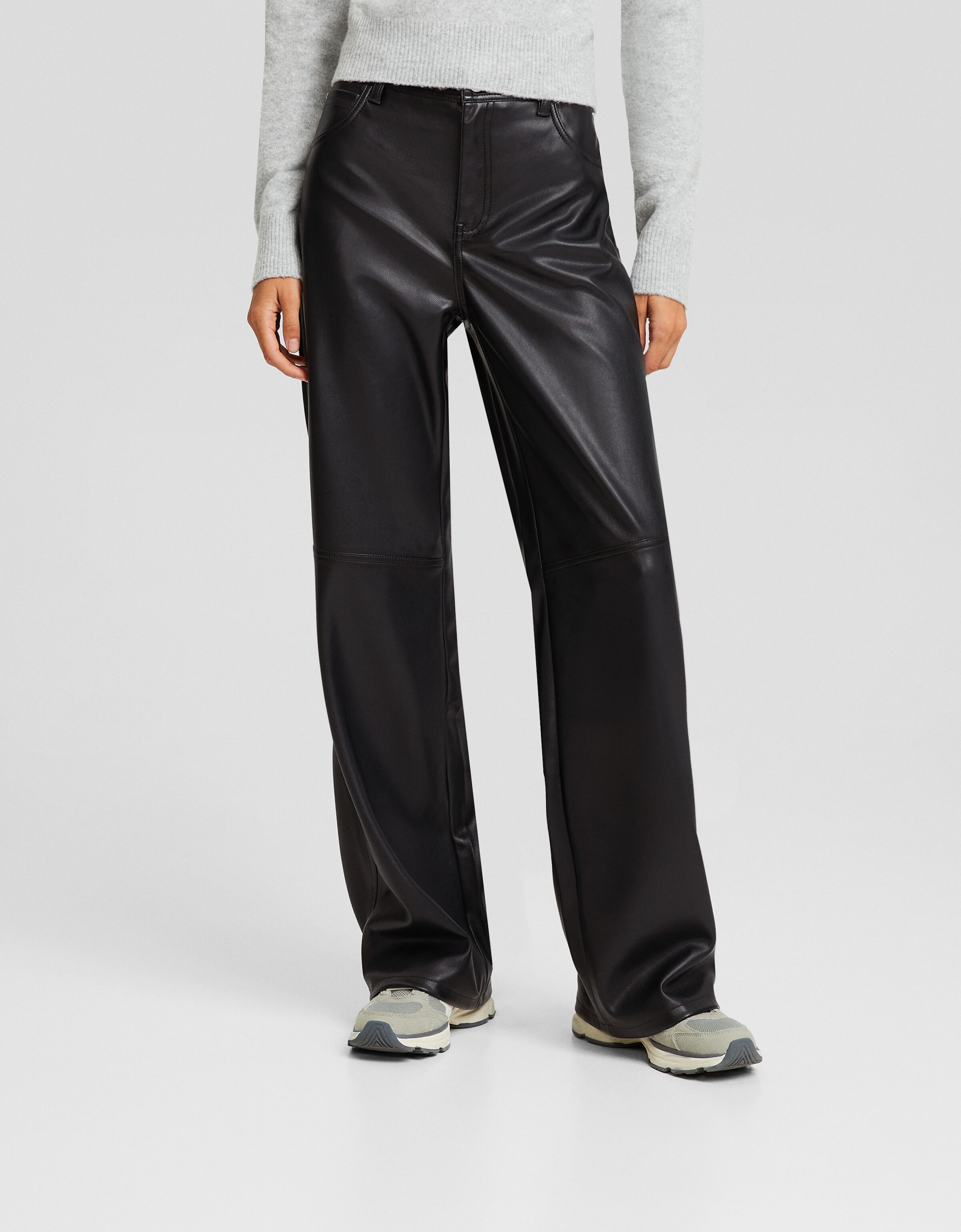 Bershka pantalones 2025 cuero mujer