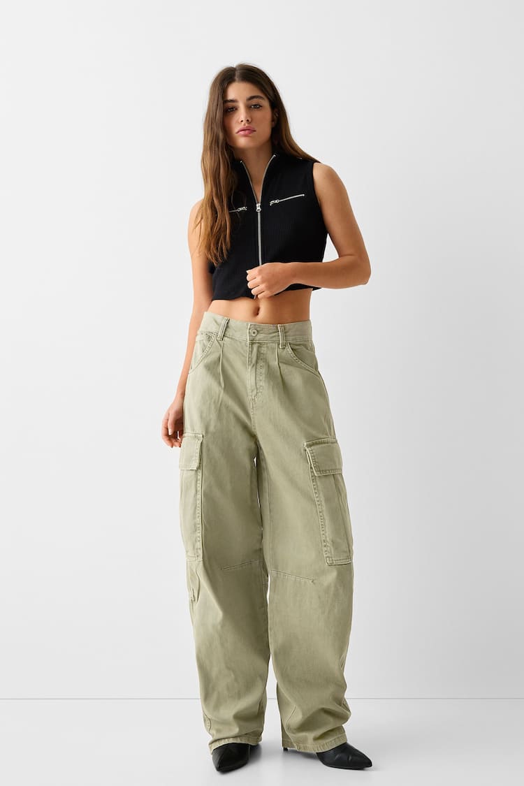 Twill cargo skater trousers
