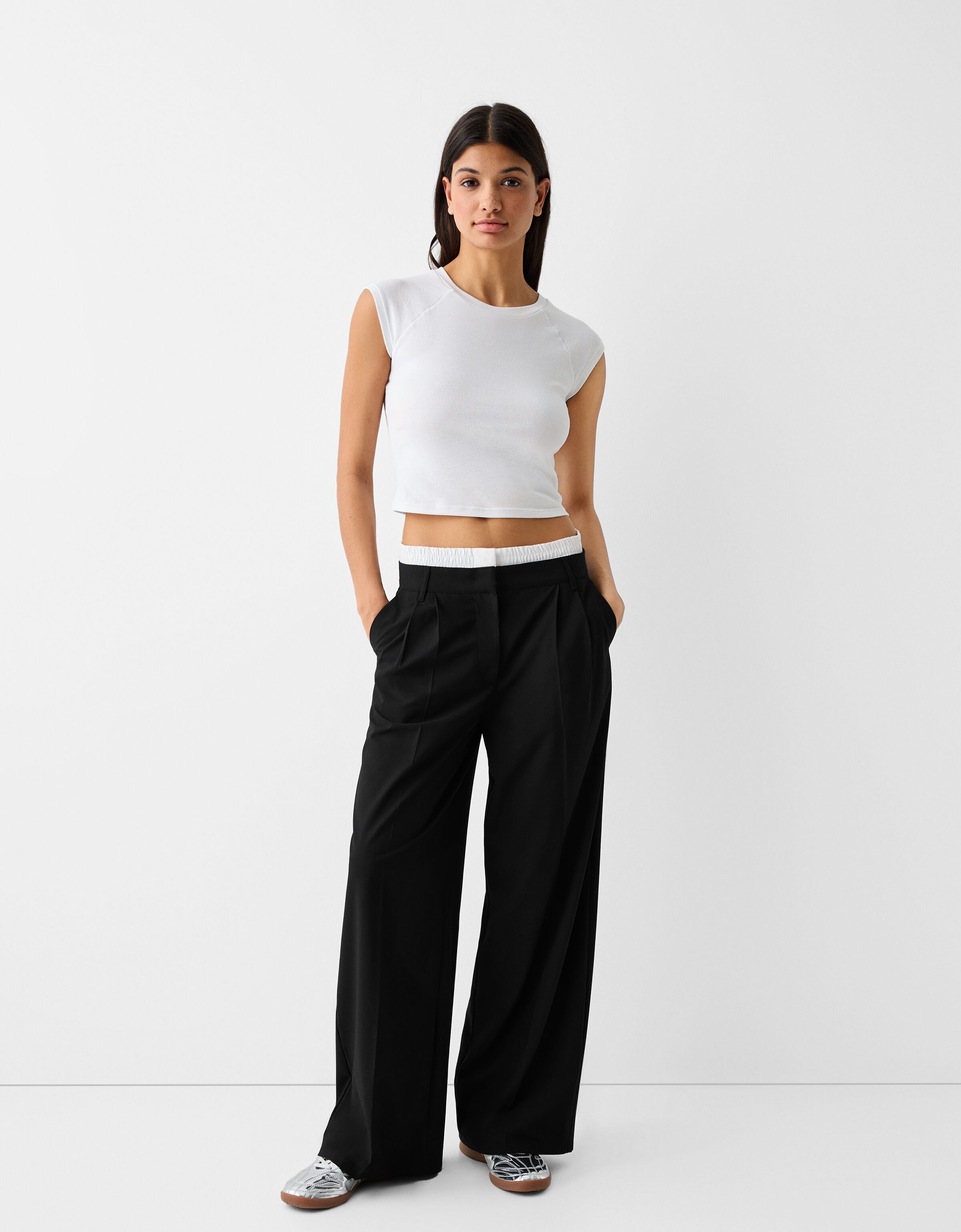 Contrast Underwear Satin Trousers Ekseption