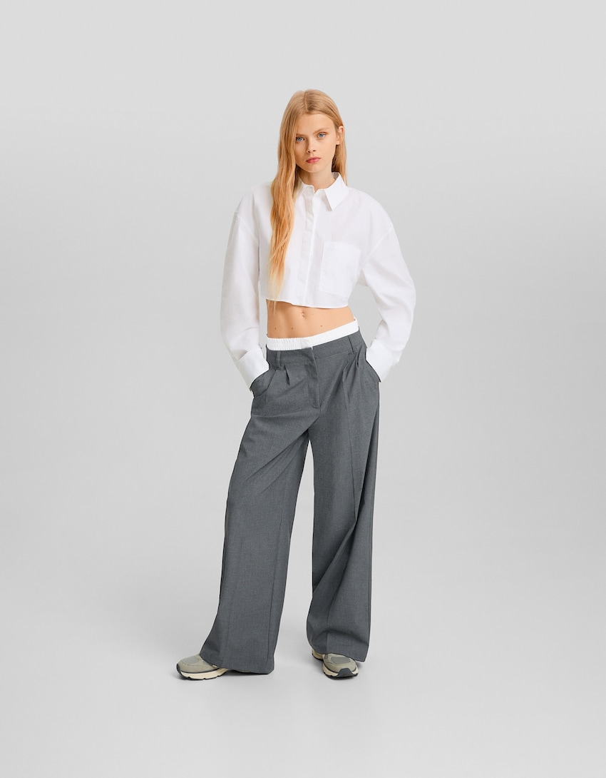 Pantaloni tailored fit underwear - BSK Teen | Bershka