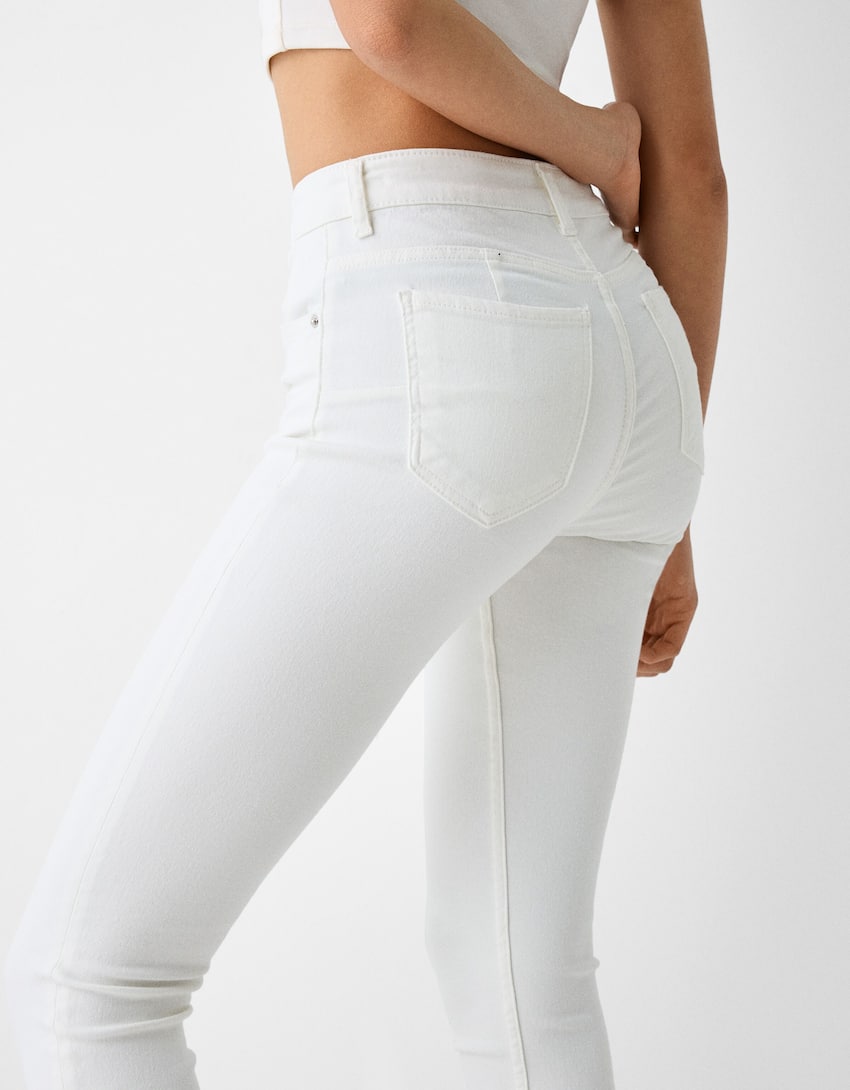 Push-up skinny jeans-White-3