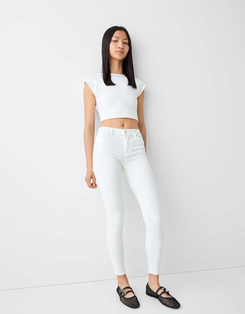 Push-up skinny jeans-White-0