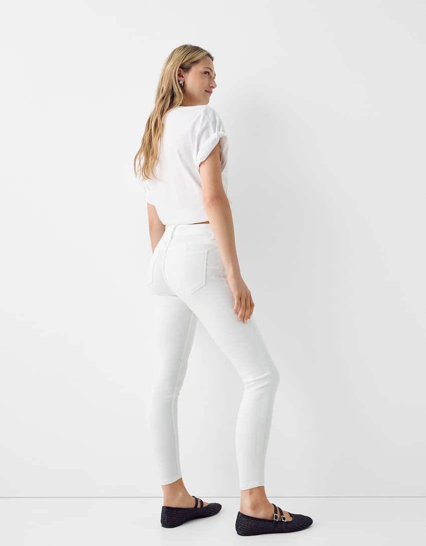 Push-up skinny jeans-White-2