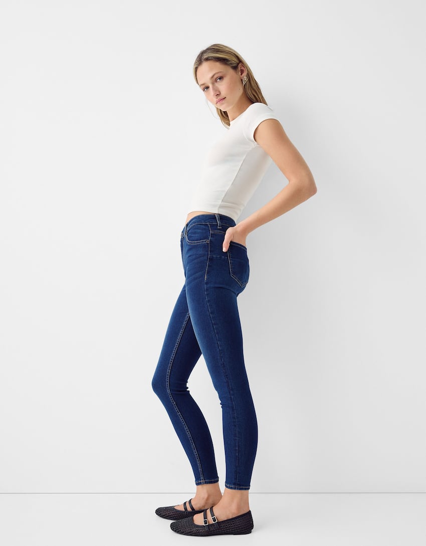 Push-up skinny jeans-Blue-0