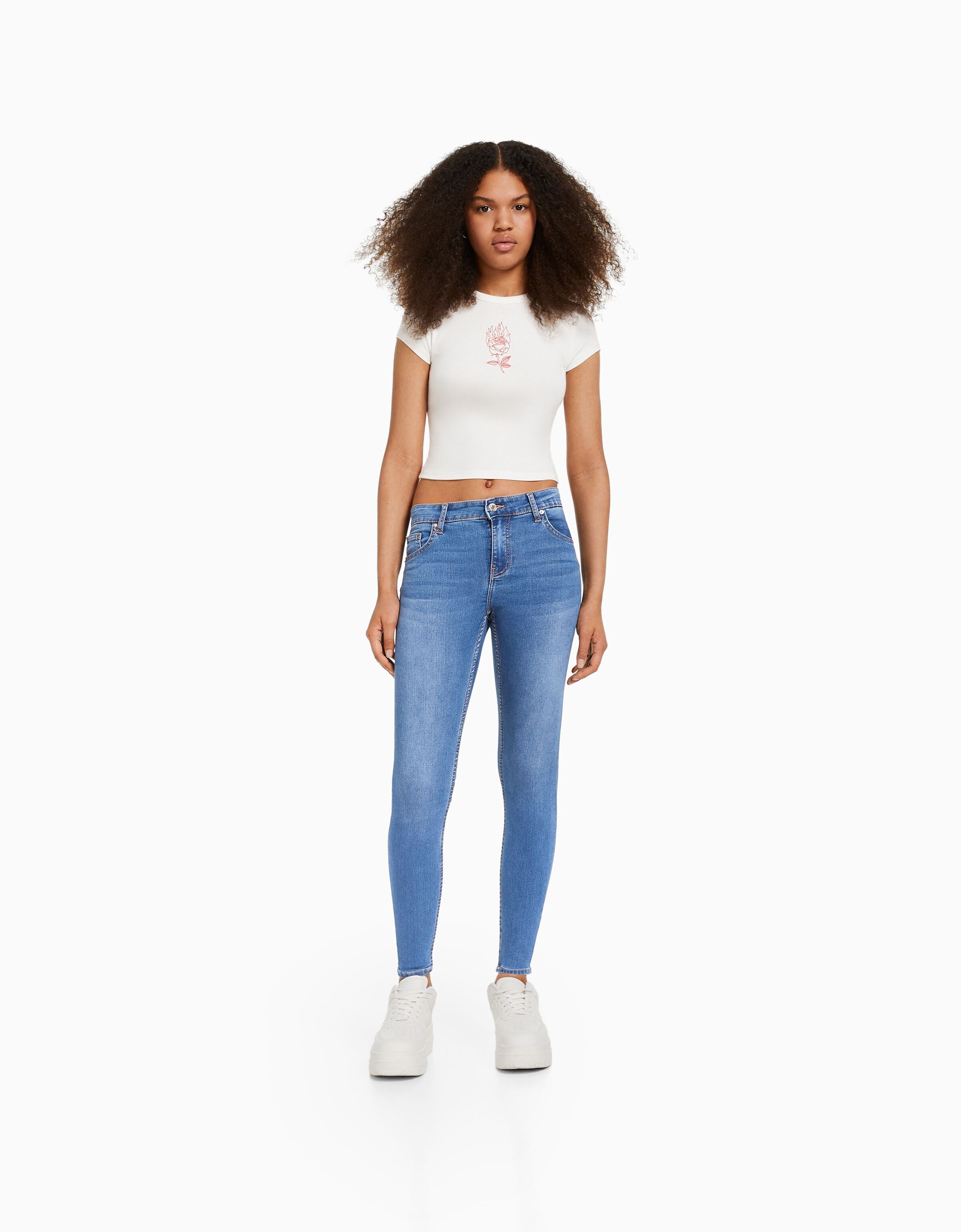 Bershka denim jeans push clearance up