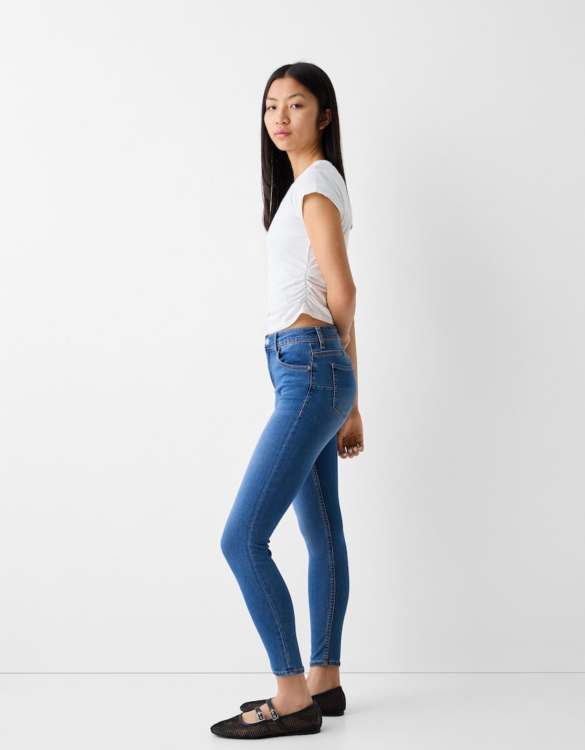Push-up skinny jeans-Light blue-0
