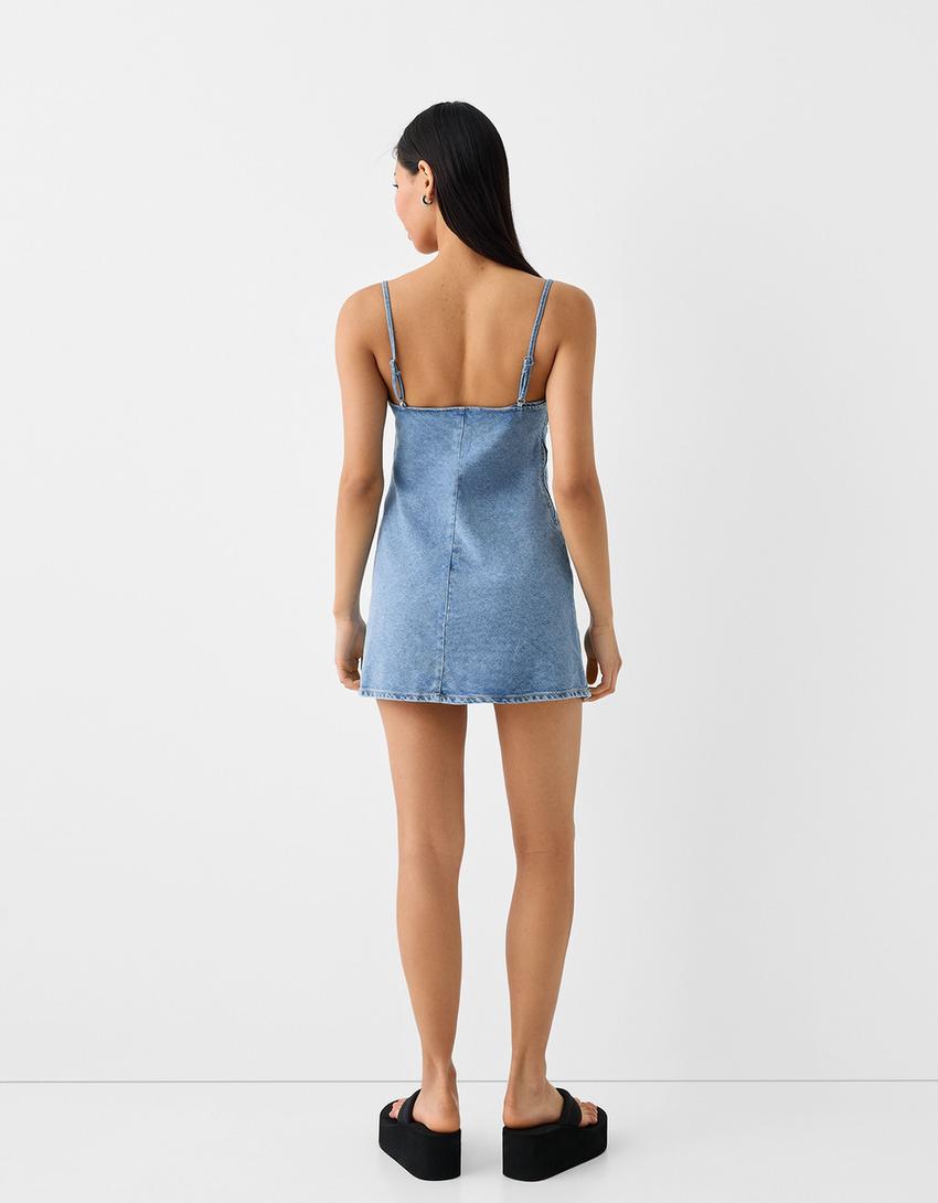 Vestido curto-Azul lavado-2