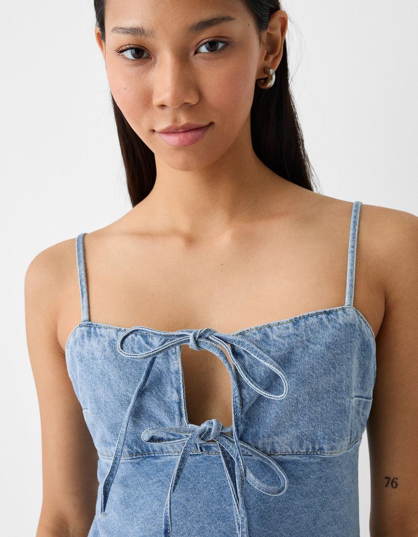 Vestido curto-Azul lavado-3