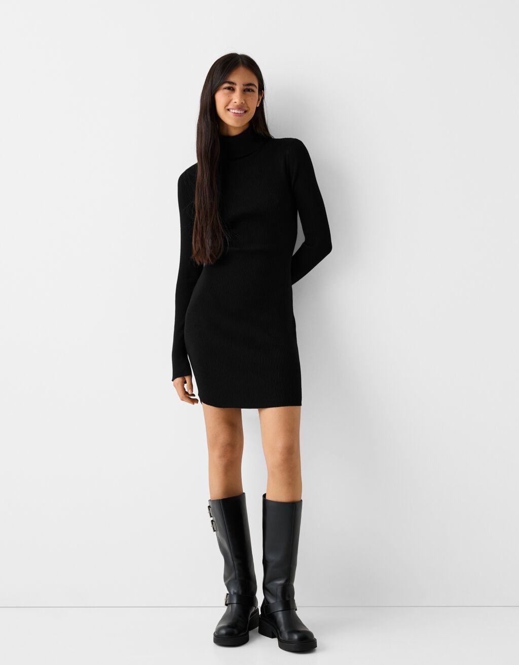 Black turtleneck cheap mini dress