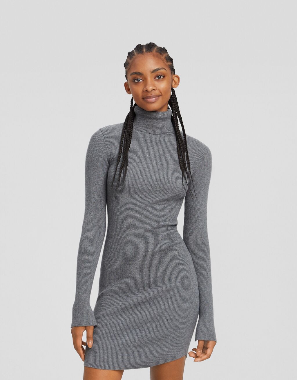 High neck mini dress top