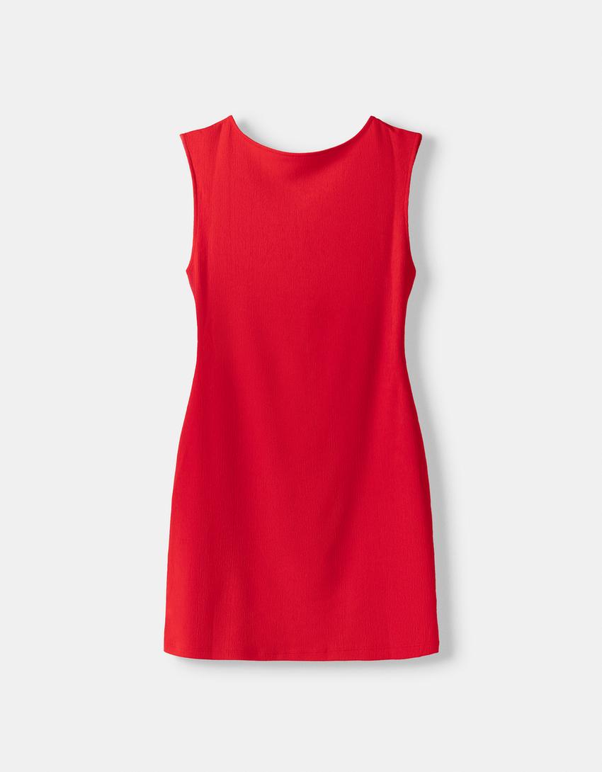 Vestido mini estrutura costas abertas-Vermelho-5