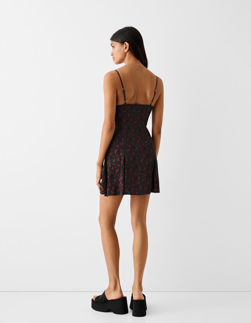 فستان قصير مطبوع-متعدد الألوان-2