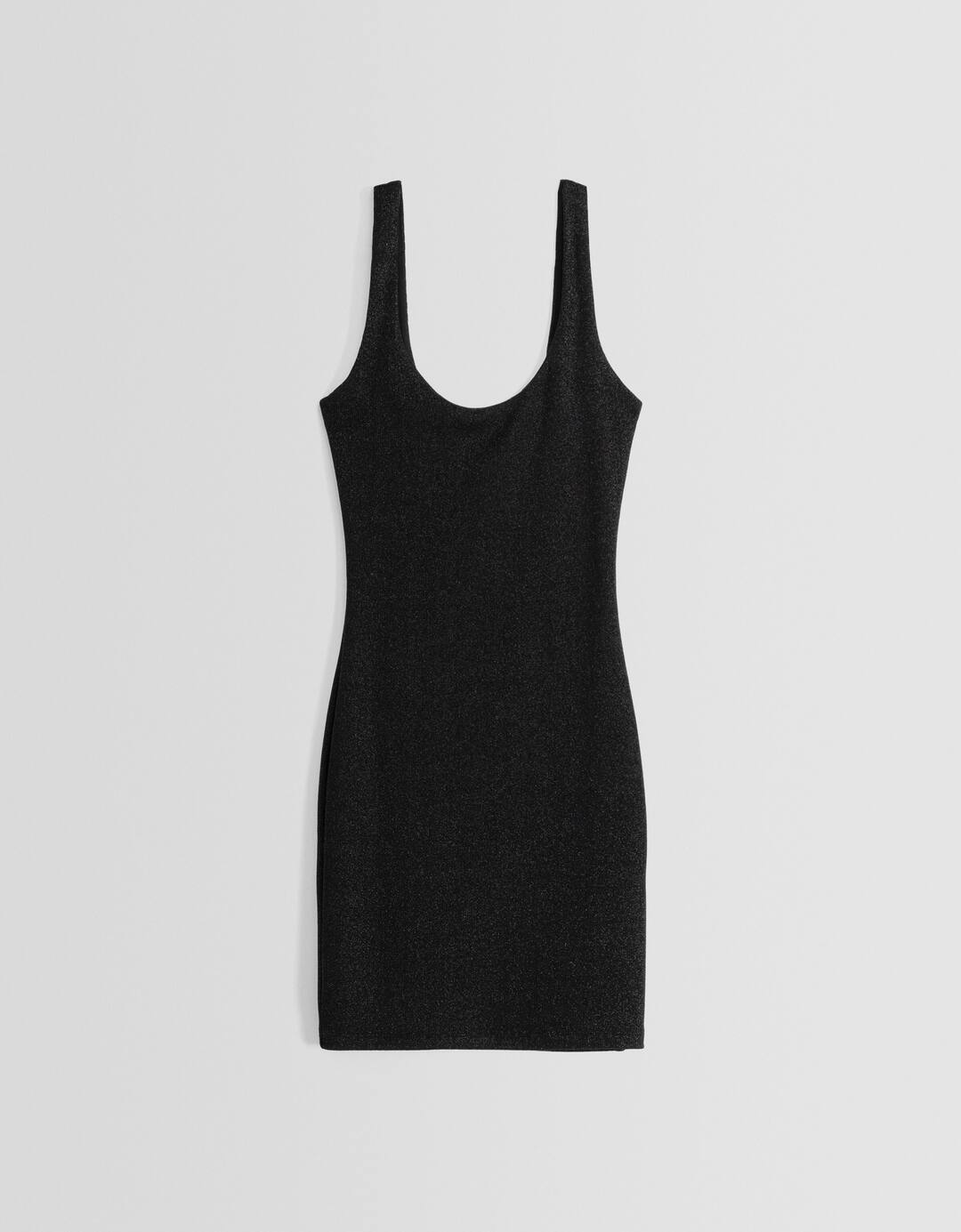 Vestido mini tirantes brillo