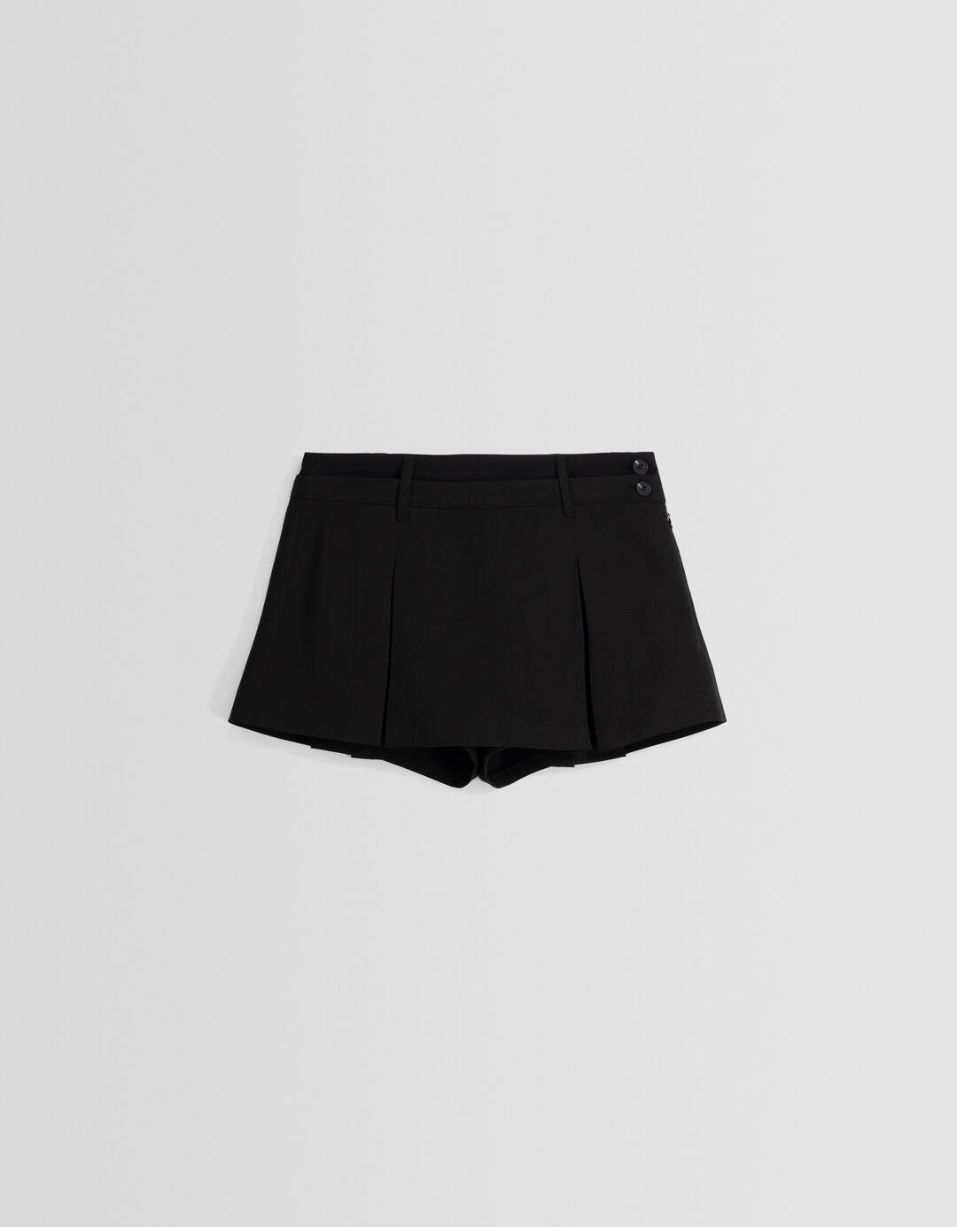 Tailored skort with box pleats